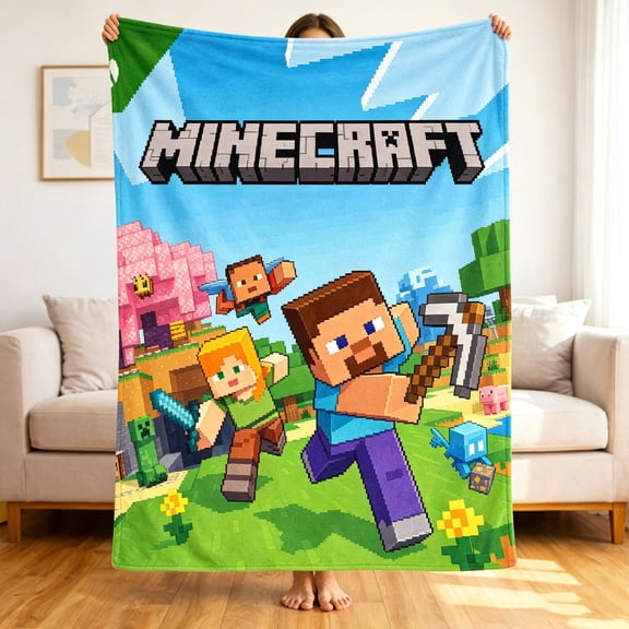 Premium Custom Flannel Blanket Personalized Soft Cozy Throw Blanket All Season Washable For Sofa Couch Bed Gift Home Dcor - Minecraft 10 60x80