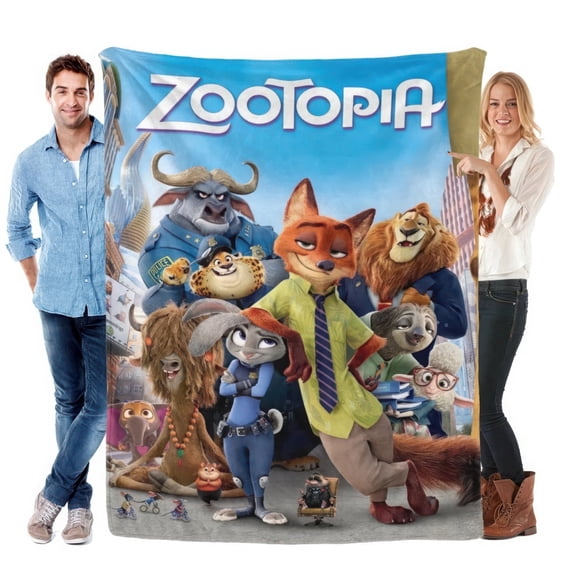 Premium Custom Flannel Blanket Personalized Soft Cozy Throw Blanket All Season Washable For Sofa Couch Bed Gift Home Décor - Zootopia 01 40x50
