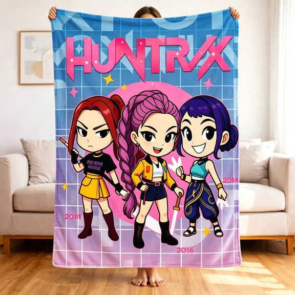 Premium Custom Flannel Blanket Personalized Soft Cozy Throw Blanket All Season Washable For Sofa Couch Bed Gift Home Dcor - Kpop Fantasy Warrior 02 50x60