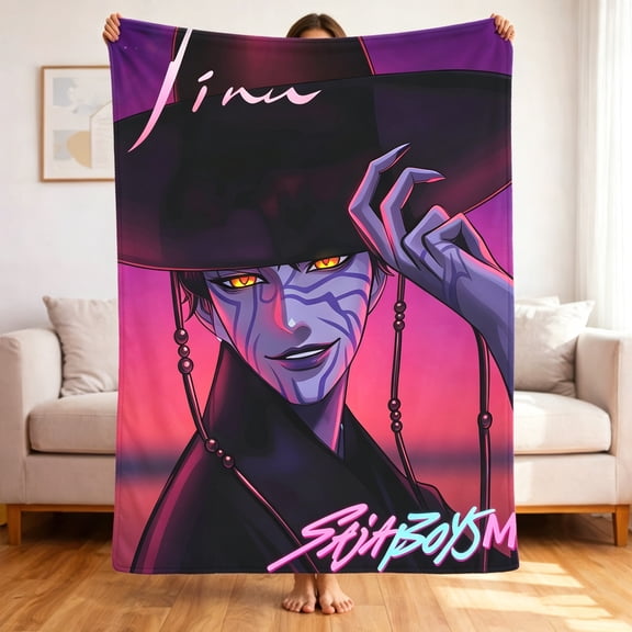 Premium Custom Flannel Blanket Personalized Soft Cozy Throw Blanket All Season Washable For Sofa Couch Bed Gift Home Dcor - Kpop Fantasy Warrior 05 40x50