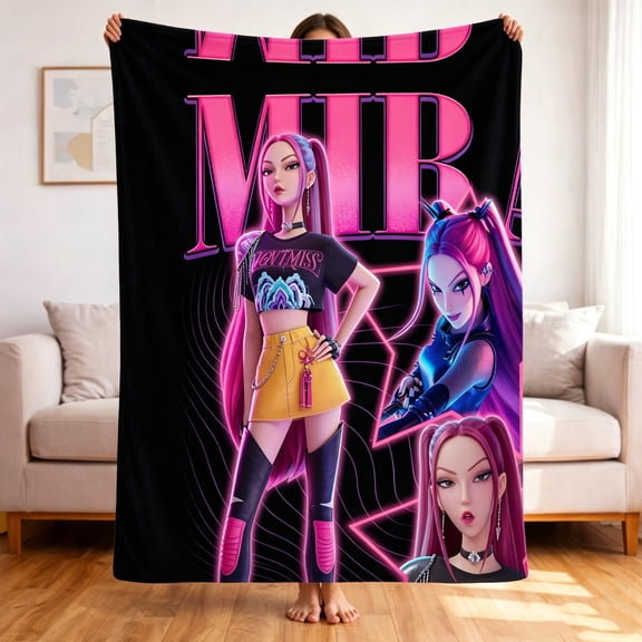 Premium Custom Flannel Blanket Personalized Soft Cozy Throw Blanket All Season Washable For Sofa Couch Bed Gift Home Dcor - Kpop Fantasy Warrior 25 50x60