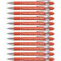 Premium Custom Pens with Stylus | Burst of Color | Personalized Soft-Touch Metal Printed Name Pens w/Black Ink - Imprinted w/Logo or Message - 12 pcs/pack