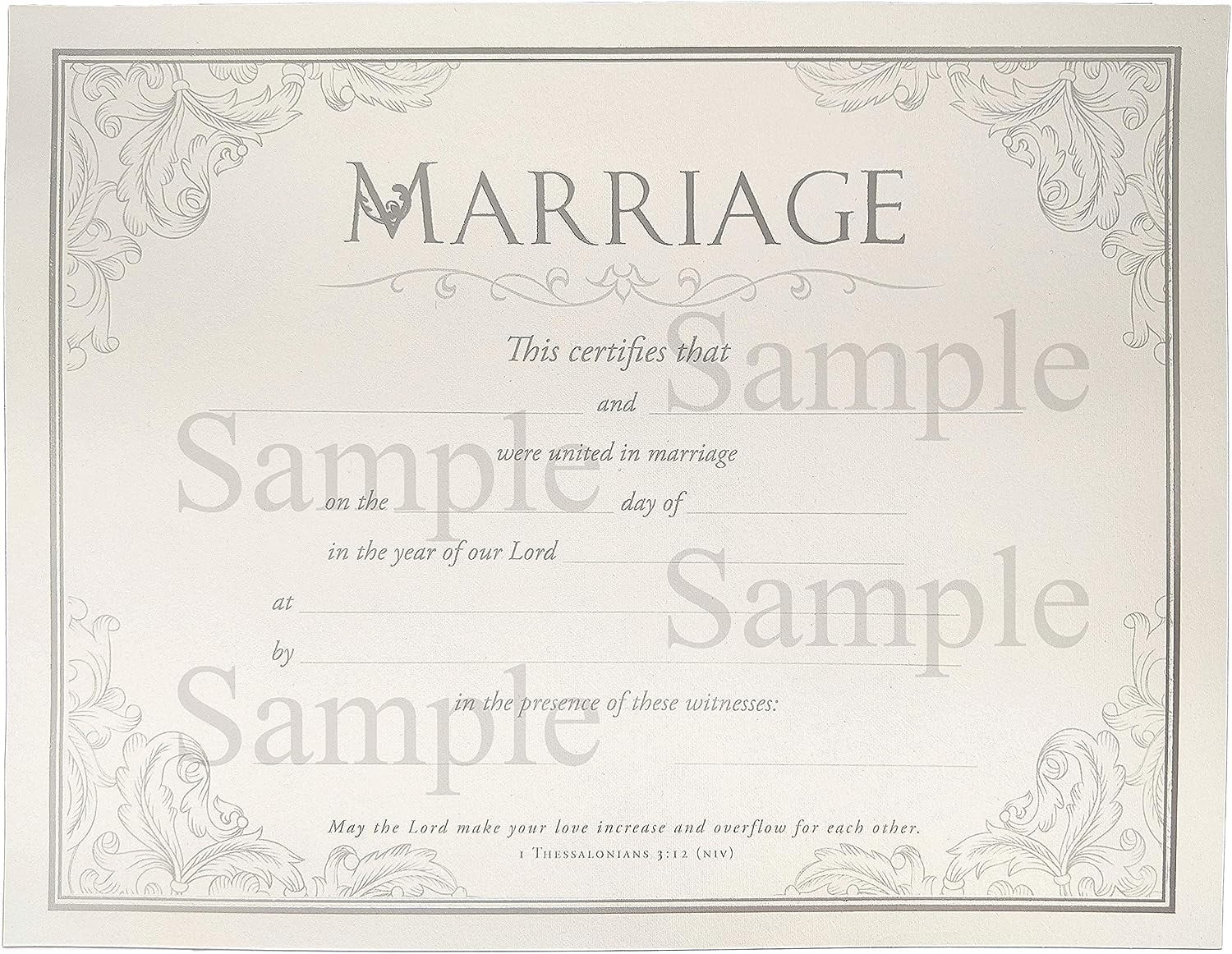 Premium Customized Marriage Certificate With Or Silver Embossment (8 1/