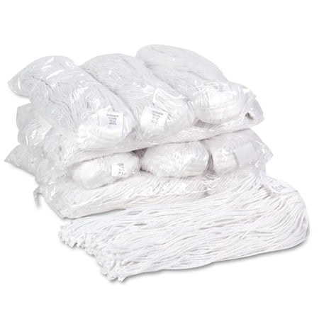 Premium Cut-End Wet Mop Heads, Rayon, 20Oz, White, 12/Carton