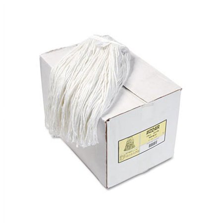 Premium Cut-End Wet Mop Heads Rayon, 24oz, White, 12/Carton