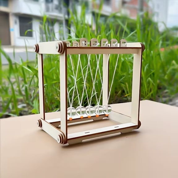 Premium DIY Wooden Newton Pendulum Kit - Engaging Science Project for Students and Hobbyists