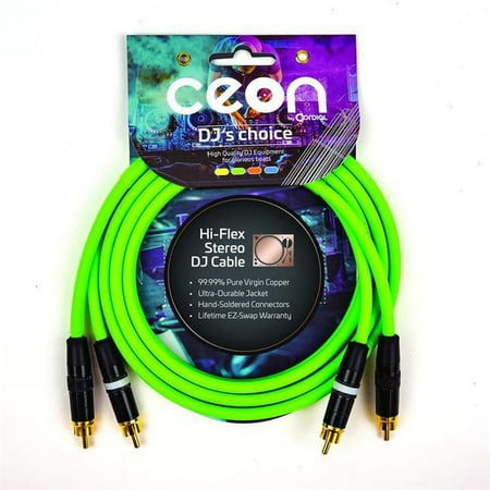 Cordial - Premium DJ Dual/Mono (Black Light) Cable - Green