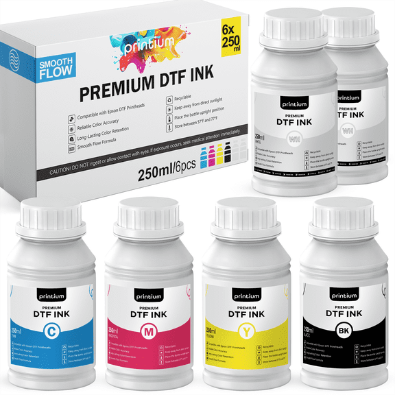 Premium DTF Ink Set - 6250 ml (8.45 fl oz), CMYKWW
