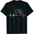 thumbnail image 1 of Premium Daily Comfort - Cycling Bicycle Heartbeat Colorful Heart Rainbow Tie Dye T-Shirt, 1 of 4