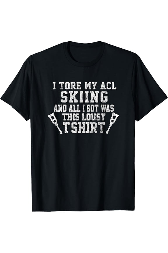 Premium Daily Comfort - Funny Knee Surgery Torn ACL Skiing Distressed Look T-Shirt T-Shirt