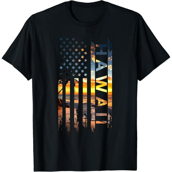 Premium Daily Comfort - Hawaii American Flag Patriotic Hawaiian Pride USA Souvenir T-Shirt