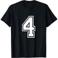 thumbnail image 1 of Premium Daily Comfort - Number 4 Varsity Sports Team Jersey 4rd Birthday 4 Years T-Shirt, 1 of 4