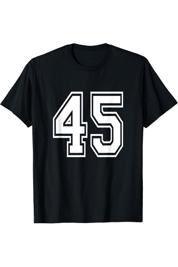 Premium Daily Comfort - Number 45 T-Shirt Birthday Varsity Sports Team Jersey T-Shirt