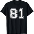thumbnail image 1 of Premium Daily Comfort - Number 81 Distressed Vintage Eighty One Sports Team Practice T-Shirt, 1 of 4