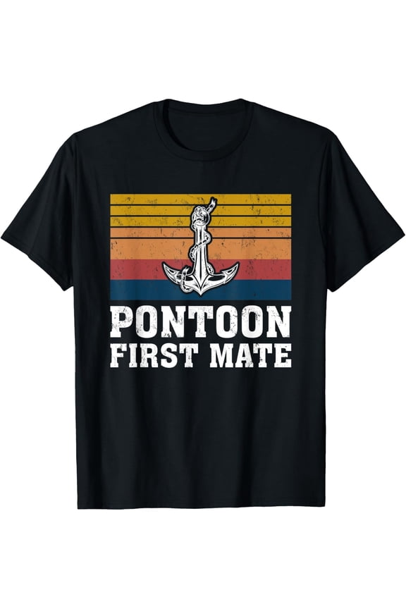 Premium Daily Comfort - Pontoon Captain Vintage Retro Pontoon First Mate T-Shirt