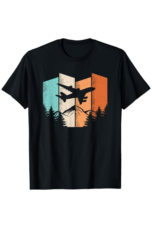 Premium Daily Comfort - Retro Airplane Landscape Pilot Aviation Men Women T-Shirt