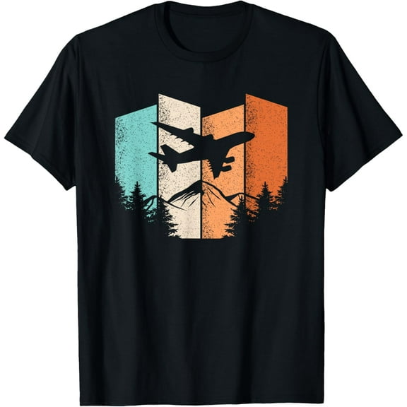 Premium Daily Comfort - Retro Airplane Landscape Pilot Aviation Men Women T-Shirt