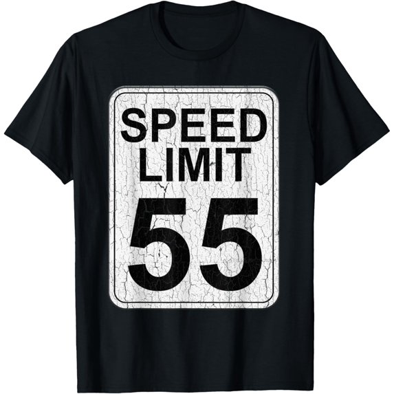 Premium Daily Comfort - Speed Limit 55 MPH Driving Road Sign Distressed T-Shirt