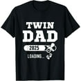 thumbnail image 1 of Playful Comfort Tee - Twin Dad Est 2025 Loading Pregnancy Announcement Fathers Day T-Shirt, 1 of 4