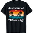thumbnail image 1 of Premium Daily Comfort -&nbsp;Just Married 26 Year Ago Cruise Beach Matching Couples Funny T-Shirt, 1 of 4