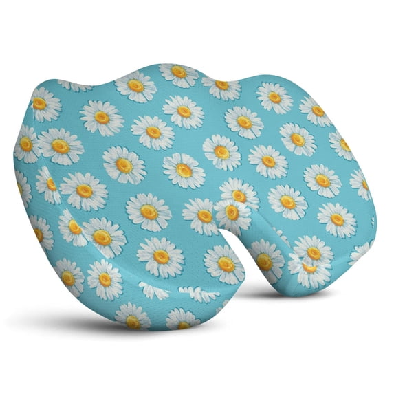 Premium Daisy Pattern Memory Foam Seat Cushion Ergonomic Chair Pad for Office Chair, Car, Airplane & Bleachers Sciatica, Tailbone Hip & Back Pain Relief - Chair Cushion for Long Office Workers.