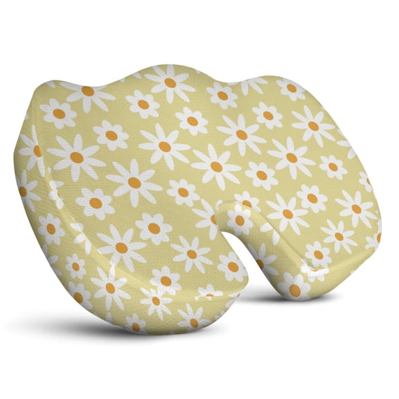 Premium Daisy Pattern Memory Foam Seat Cushion Ergonomic Chair Pad for Office Chair, Car, Airplane & Bleachers Sciatica, Tailbone Hip & Back Pain Relief - Chair Cushion for Long Office Workers.