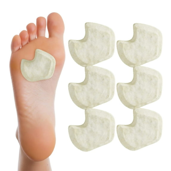 NEW Dancers Pads Sesamoiditis Pad - 1/4" Thick Adhesive Skived Felt, LEFT FOOT 12 PIECE
