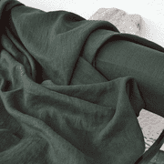 Premium Dark Forest Green Linen Fabric by the Yard   160 GSM Medium Weight, 58" Wide   Soft, Pre-Washed Natural Textile for Sewing, Clothing, and Home D cor