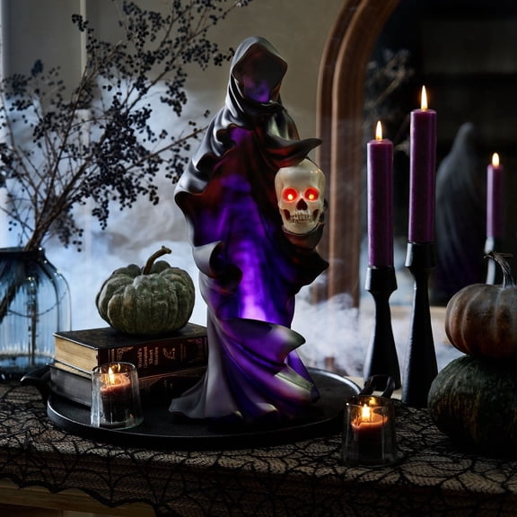 Premium Dark Grey Pre-Lit Phantom Fully Assembled Halloween Lighted Decoration
