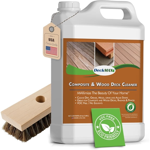 Premium Deck Cleaner Kit | Deck Cleaner and Mildew Remover | Cleans up to 1,500 Sq. Ft. | Safe for Trex, Timbertech & Wood Decking | Powerful & Eco-Friendly Deck's Cleaning Solution