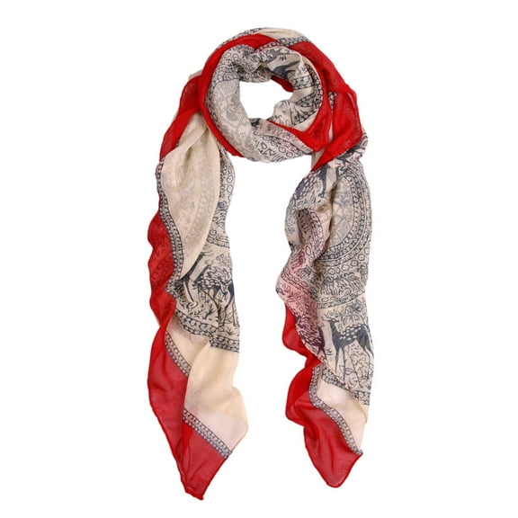 Premium Deer Medallion Animal Print Scarf Wrap
