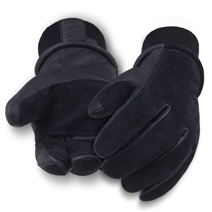 THMO Herren Lederhandschuhe Mit Thinsulate-Futter – Winddicht, Warm, In Schwarz (Größen M/L & L/XL)