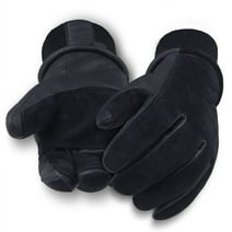 Premium Deerskin Leather Winter Gloves with 3M Thinsulate - Black