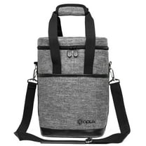 Premium Deluxe 4 Bottle Wine Bag - Heather Gray