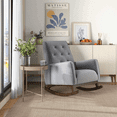 thumbnail image 1 of Premium Demetrius Light Grey Fabric Solid Wood Rocking Chair for Living Room and Nursery 36.6"H x 27.5"W x 39"D or Living Room Bedroom Reading, 1 of 4