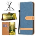 thumbnail image 1 of Premium Denim Canvas Case For Galaxy Note 10 Plus Wallet Case with [RFID Blocking] Card Slot Kickstand Magnetic Closure Leather Flip with Strap Phone Cover For Samsung Galaxy Note 10 Plus, Darkblue, 1 of 7