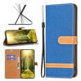 thumbnail image 1 of Premium Denim Canvas Case For Galaxy Note 20 Wallet Case with [RFID Blocking] Card Slot Kickstand Magnetic Closure Leather Flip with Strap Phone Cover For Samsung Galaxy Note 20, Blue, 1 of 7
