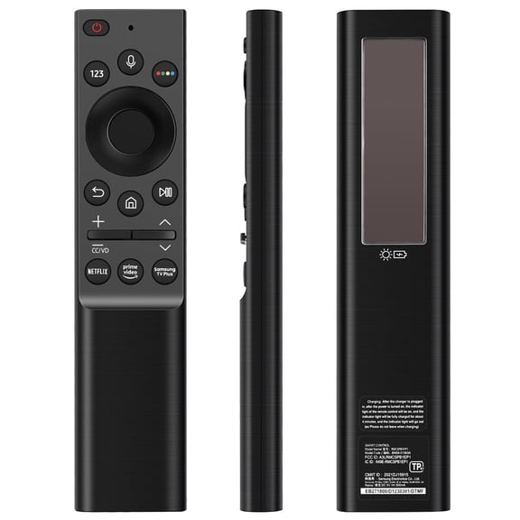 Premium Design BN59-01363A Solar Charging TV Remote Control for Samsung Smart TVs Neo QLED, The Frame and Crystal UHD Series 4K TV Remote with Voice Control