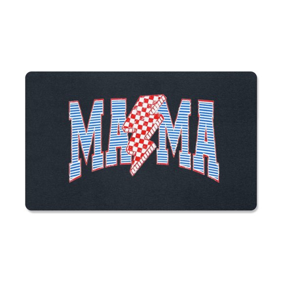 Premium Desk Mat - Retro Mama Lightning Bolt Checkered Desk Pad, 29.5x17.7in Non-Slip Natural Rubber Mouse Pad for Home Office Gaming