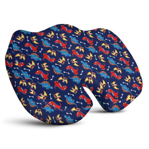 Premium Dinosaur Pattern Memory Foam Seat Cushion Ergonomic Chair Pad for Office Chair, Car, Airplane & Bleachers Sciatica, Tailbone Hip & Back Pain Relief - Chair Cushion for Long Office Workers.