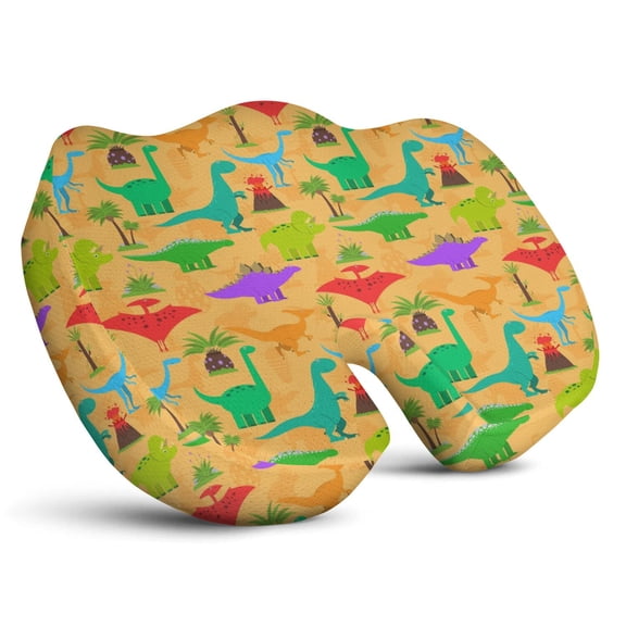 Premium Dinosaur Pattern Memory Foam Seat Cushion Ergonomic Chair Pad for Office Chair, Car, Airplane & Bleachers Sciatica, Tailbone Hip & Back Pain Relief - Chair Cushion for Long Office Workers.