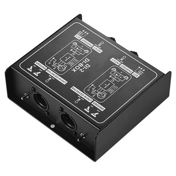 Premium Direct Injection Molded Audio Box - Passive DI Unit Canceller with Input Pad for Guitar and Connections,1 x Injection Molded Audio Box,Black