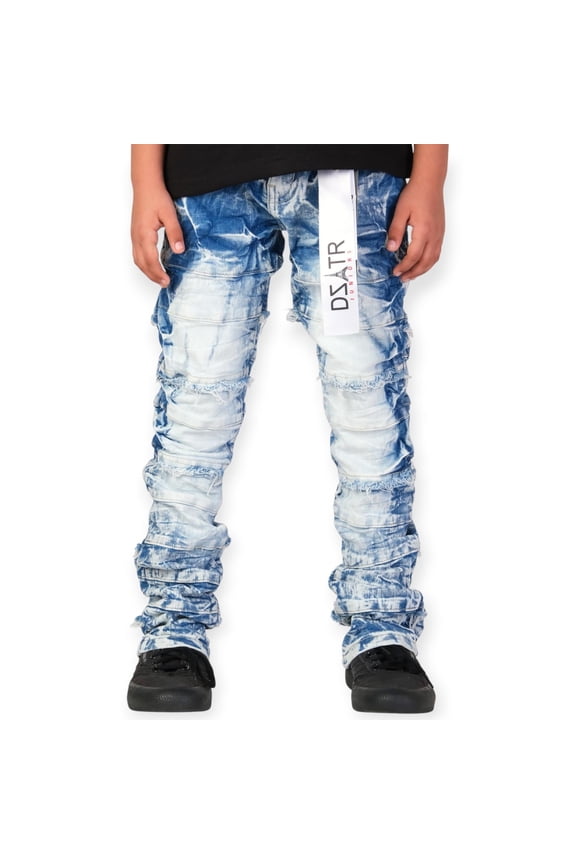 Kids Stacked Denim Jeans -Blue