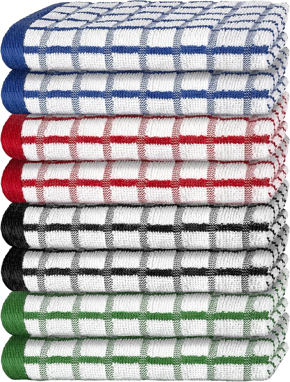 Premium Dish Towels for Kitchen, 8 Pack, 16x26 - 100% Cotton Kitchen ...