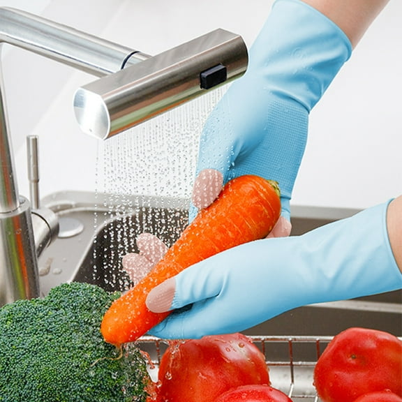 Premium Dishwashing Gloves 2-Pack - Heavy Duty Rubber Cleaning Gloves with Non-Slip Grip, Waterproof & Thermal Protection for Hot/Cold Water, Durable Kitchen Gloves for Women & Men (Assorted Colors)