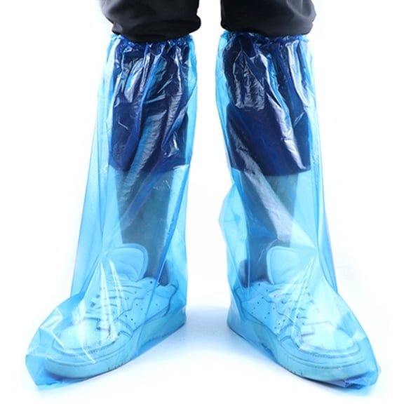 Premium Disposable Boot Covers Plastic Long Waterproof Shoes Cover for Men Women Non Slip Boot & Shoe Covers for Protect