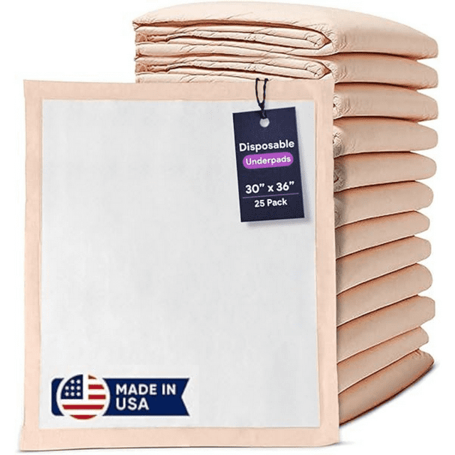 Premium Disposable Chucks Underpads 25 Pack, 30" x 36" Highly