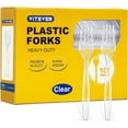 Premium Disposable Forks 100 Count Heavy Duty, BPAFree Plastic