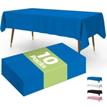 Premium Disposable Table Cloth,10 Pack, 54 x 108 Inch Table Cloths for Parties, Rectangle Plastic Table Cover - Blue