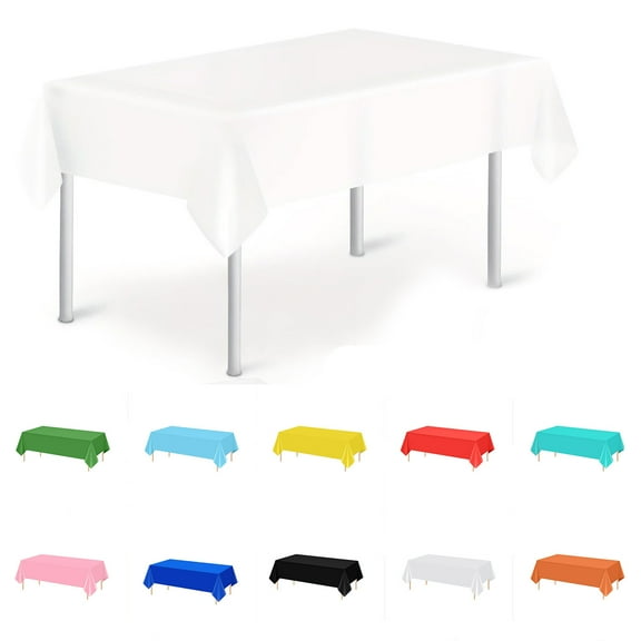 Premium Disposable Tablecloth 54"x108", Exquisite 1Pack Disposable Premium Rectangular Plastic Tablecloth Cover, Birthday Party, Indoor/Outdoor Decor, Easy Cleanup Blue